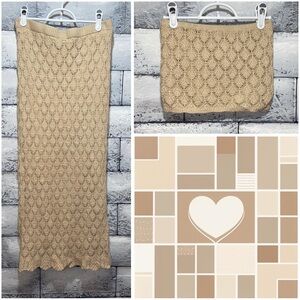 Freshman 1996 Matching Beige Crochet Skirt and Tube Top Set Sz Medium